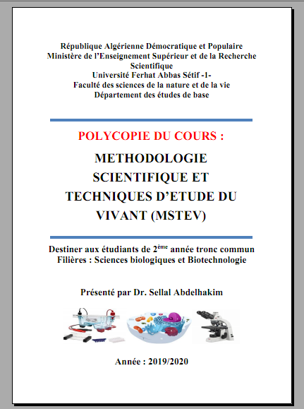 Méthodologie scientifique et techniques d’étude du vivant (MSTEV)