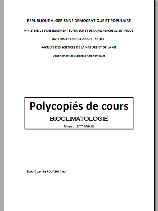 BiocliImatologie